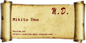 Mikits Dea névjegykártya